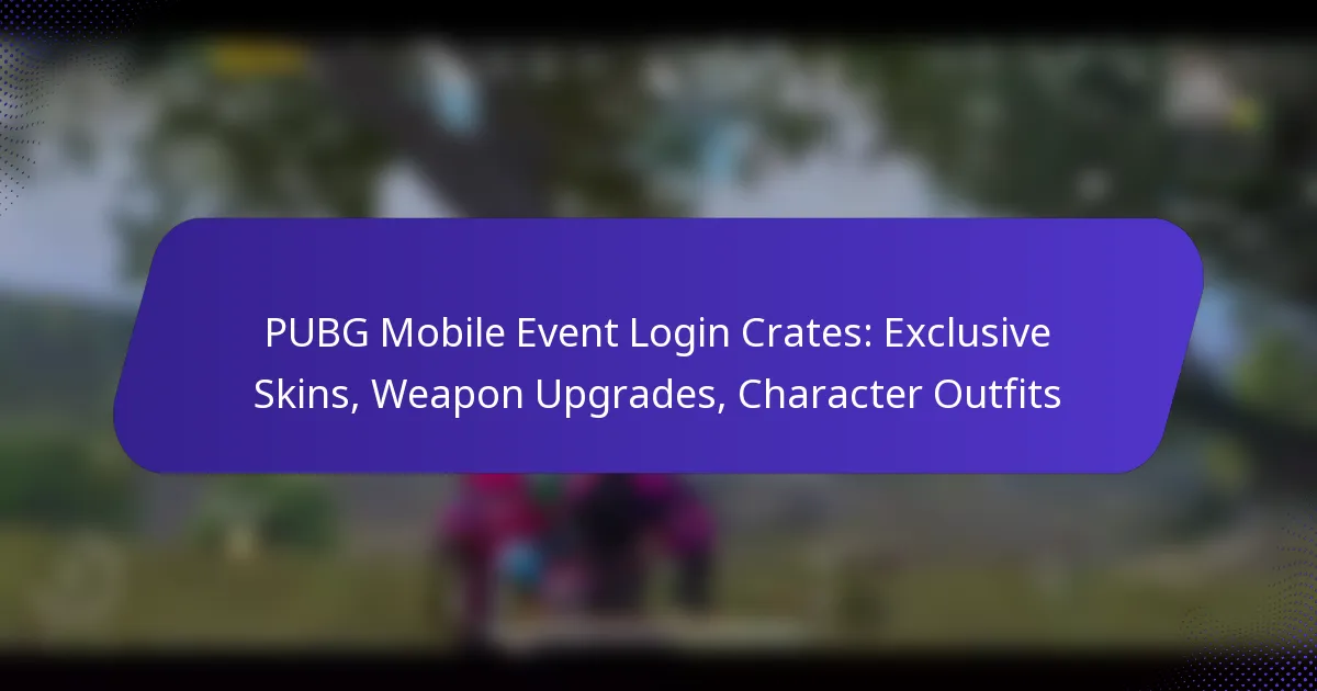 PUBG Mobile Event Login Crates: Exclusive Skins, Weapon Upgrades, Character Outfits