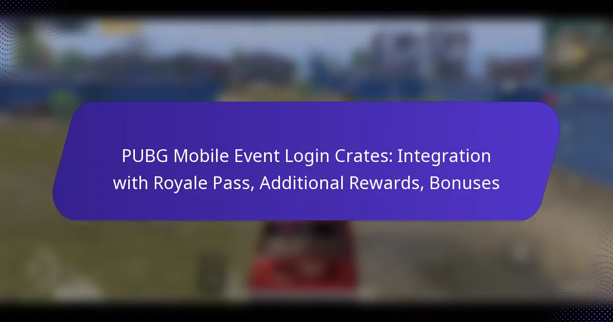 PUBG Mobile Event Login Crates: Integration with Royale Pass, Additional Rewards, Bonuses