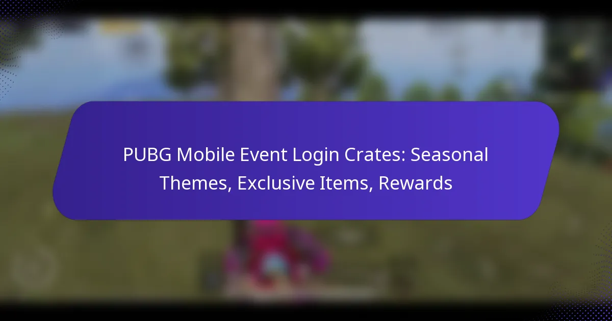 PUBG Mobile Event Login Crates: Seasonal Themes, Exclusive Items, Rewards