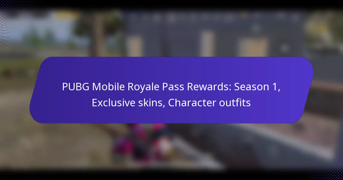PUBG Mobile Royale Pass Rewards: Season 1, Exclusive skins, Character outfits