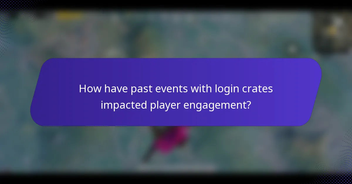 How have past events with login crates impacted player engagement?