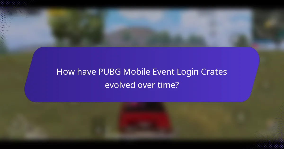 How have PUBG Mobile Event Login Crates evolved over time?