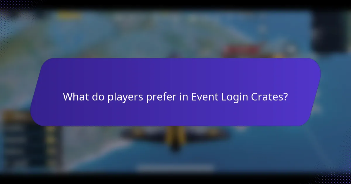 What do players prefer in Event Login Crates?