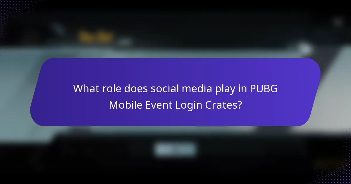 What role does social media play in PUBG Mobile Event Login Crates?