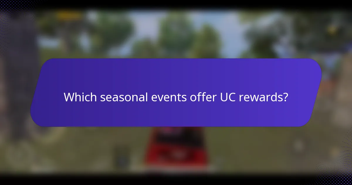 Which seasonal events offer UC rewards?